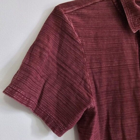 Men's Guess Short Sleeve Golf Shirt, Size S, Brown/Burgundy - Picture 9 of 14
